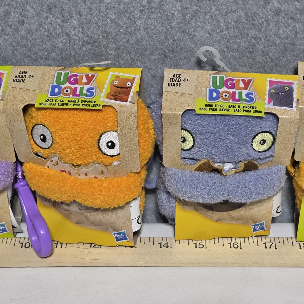 Hasbro UglyDolls Mini Plush Clip-On Keychains Lot of 5 2019 Age 4+ - Picture 3 of 8